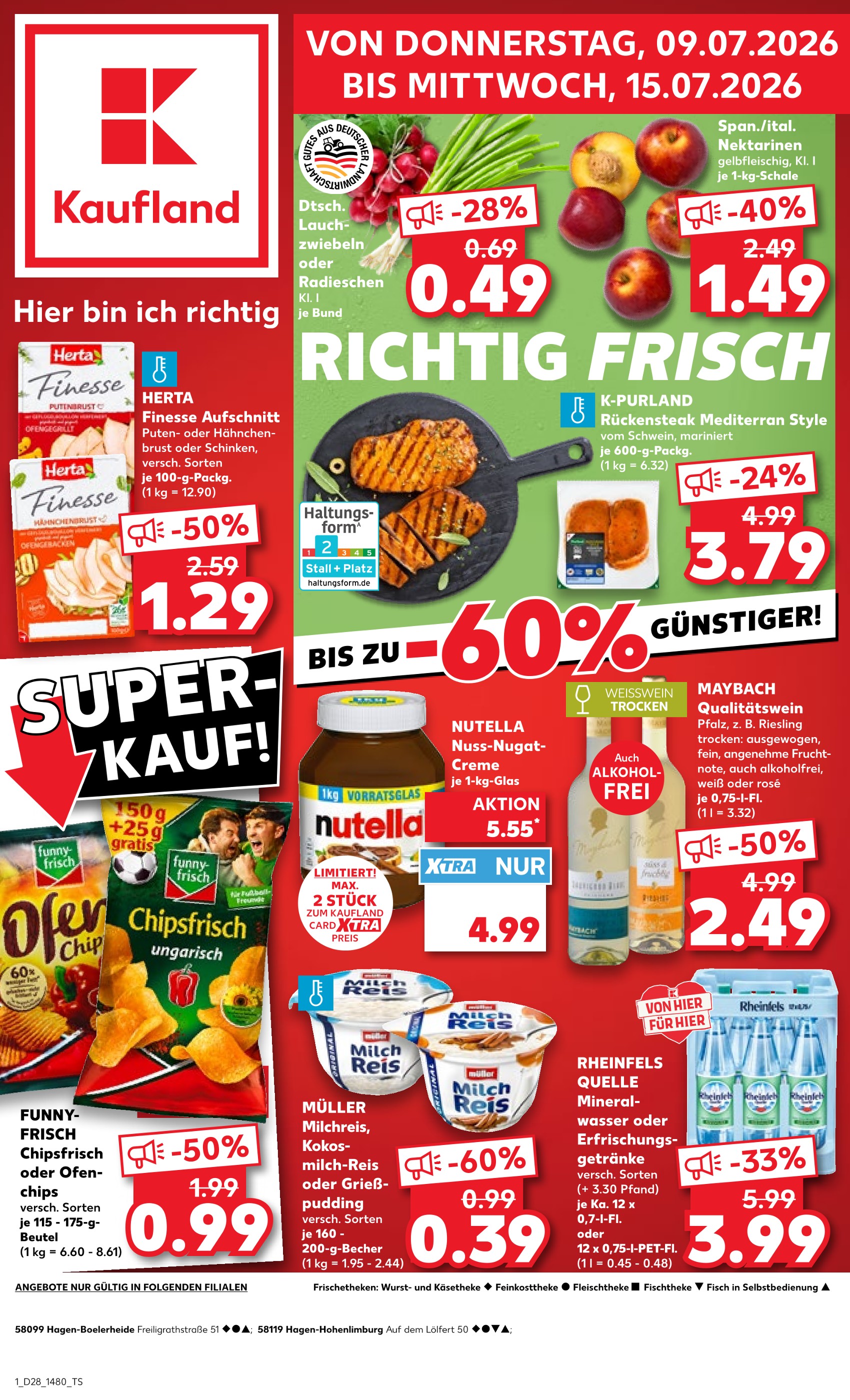 Kaufland Prospekt für Hagen: "Hier bin ich richtig", 52 Seiten, 09.07.2026 - 15.07.2026